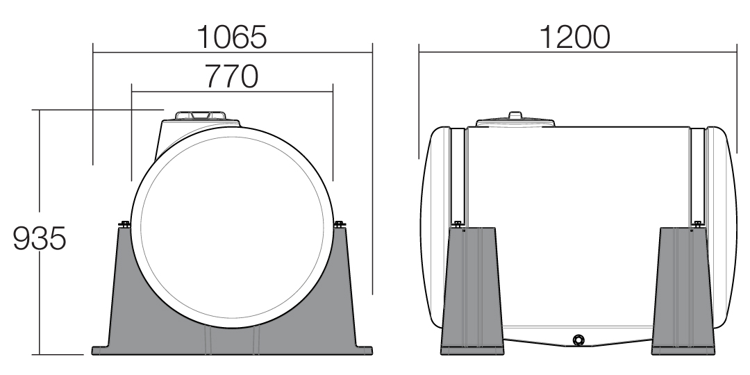 500L Strap Mount Tank - Image 2