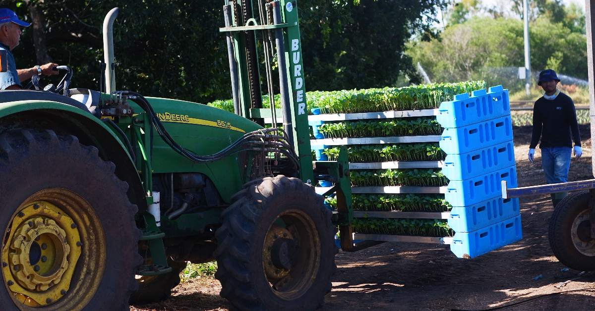 John Deere Tractor With Custom Plastic Attachment
