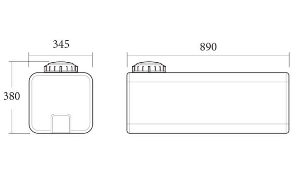80L Hand Wash Tank Technical Drawing