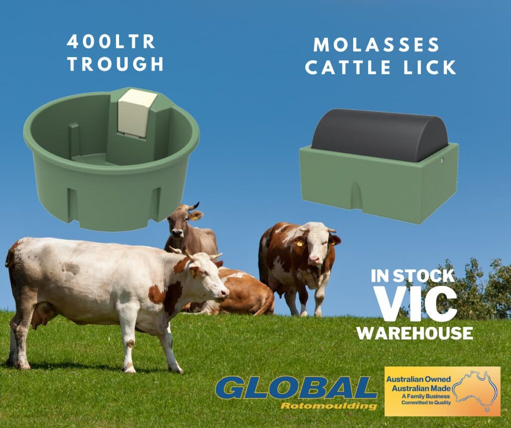 Troughs and Cattle Licks from Global Rotomoulding Victoria Factory
